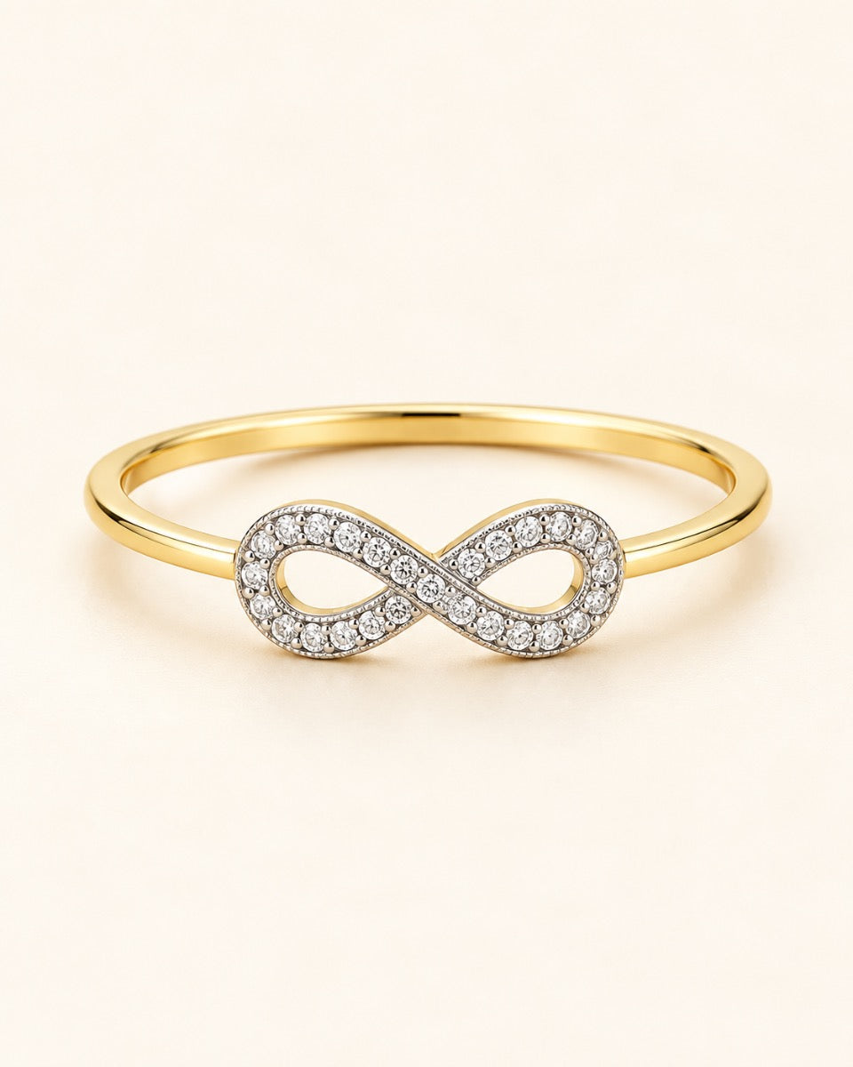 10K Gold Infinity Ring – Size 8