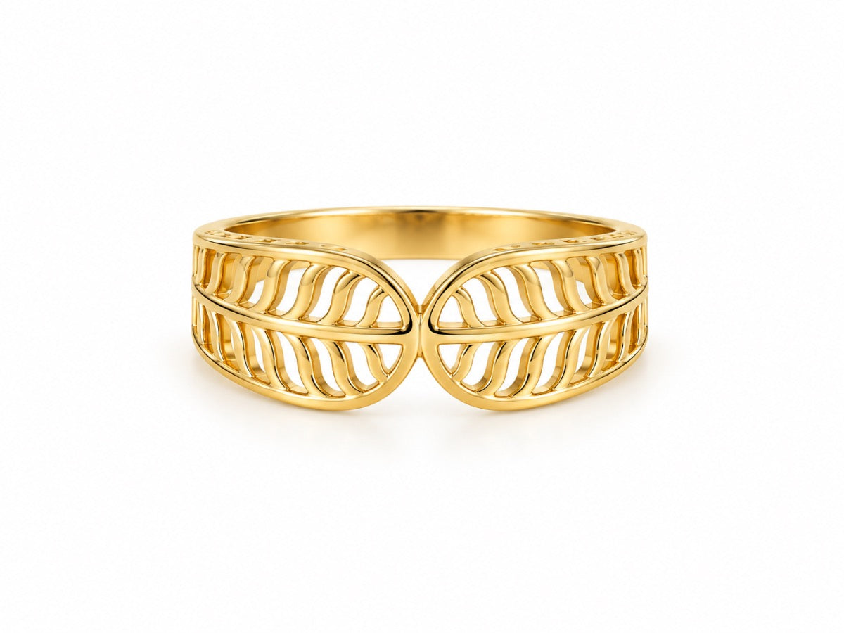 10K Gold Openwork Pattern Ring – Size 7.5