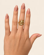 10K Gold Sculptural Swirl Ring- Size 7