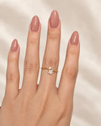 Gold Open Floral Cluster Ring – Size 7
