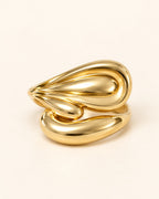 10K Gold Sculptural Swirl Ring- Size 7