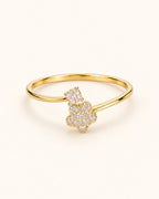 Gold Open Floral Cluster Ring – Size 7