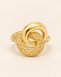 10K Gold Interlocking Circle Ring- Size 7.5.