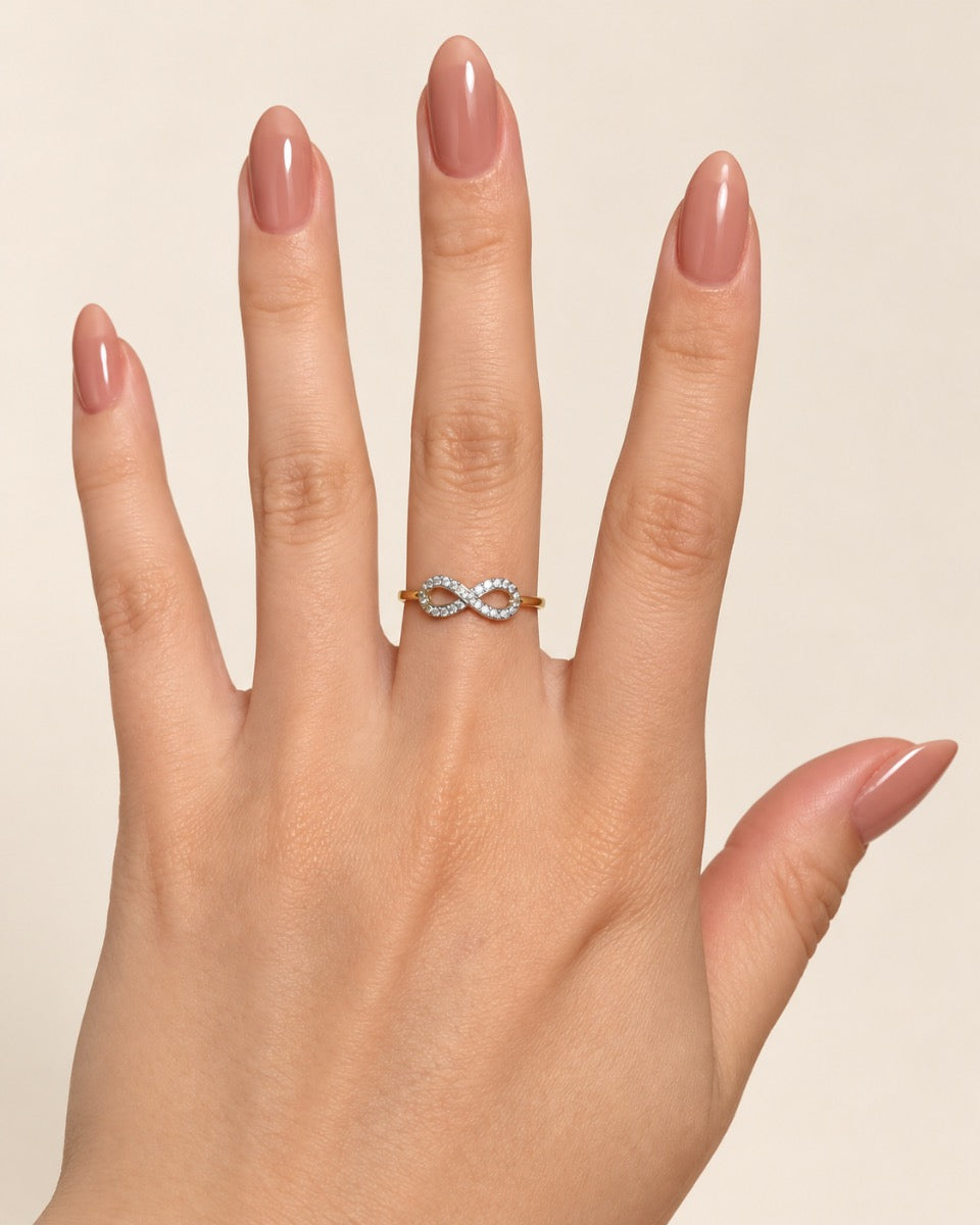 10K Gold Infinity Ring – Size 8