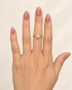 10K Gold Square Pavé Ring-Size 7