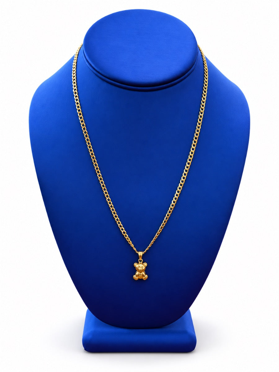 10K Gold Teddy Bear Pendant Necklace