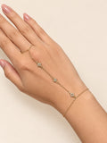 10K Gold Floral Hand Chain Bracelet-Size 6.5-7"